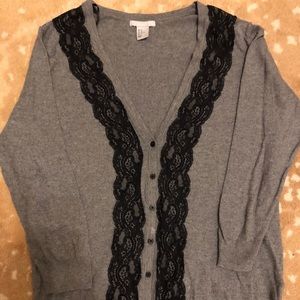 Grey cardigan with lace
